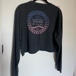 Vans cropped long sleeve logo tee